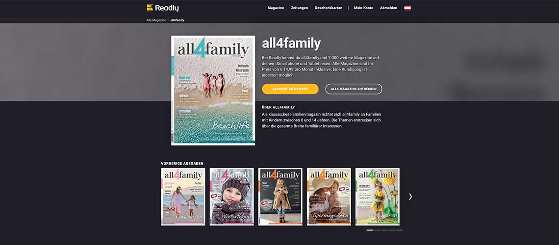 all4family Distribution bei Readly